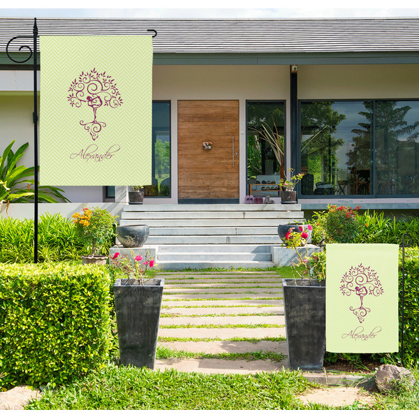 Custom Yoga Tree Large Garden Flag - Single Sided (Personalized)