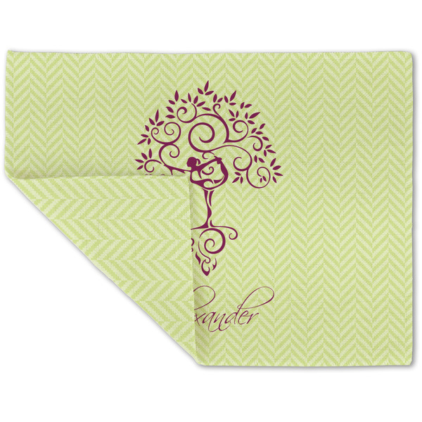 Custom Yoga Tree Double-Sided Linen Placemat - Single w/ Name or Text