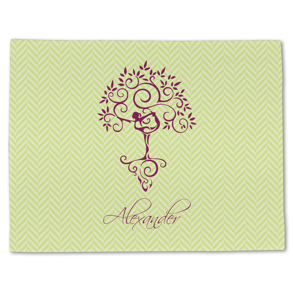 Custom Yoga Tree Single-Sided Linen Placemat - Single w/ Name or Text