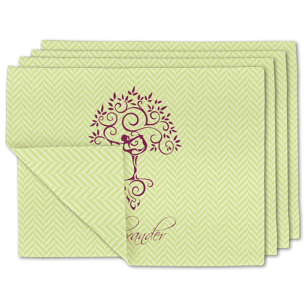 Custom Yoga Tree Linen Placemat w/ Name or Text