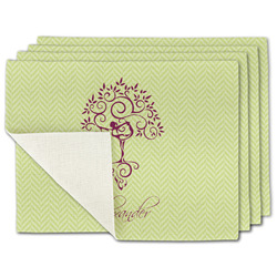 Yoga Tree Single-Sided Linen Placemat - Set of 4 w/ Name or Text