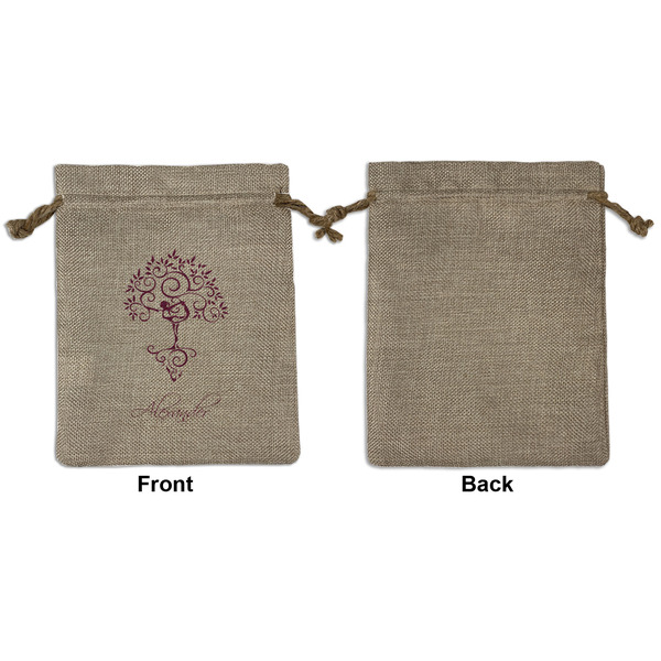 Yoga Tree Medium Burlap Gift Bag - Front Approval