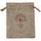 Yoga Tree Medium Burlap Gift Bag - Front