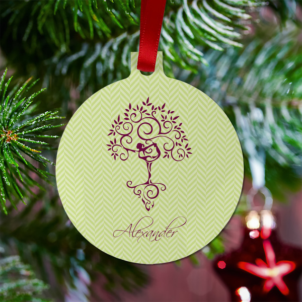 Yoga Tree Metal Ball Ornament - Lifestyle