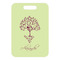 Yoga Tree Metal Luggage Tag - Front Without Strap