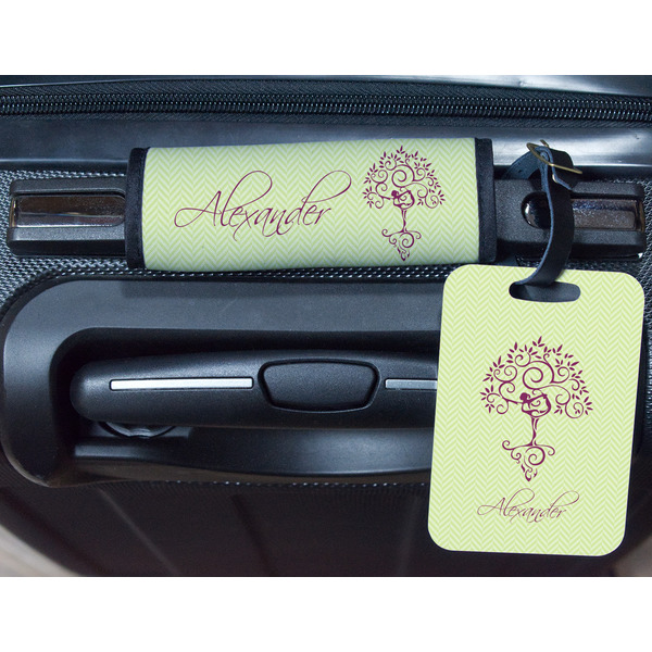 Yoga Tree Metal Luggage Tag & Handle Wrap - In Context
