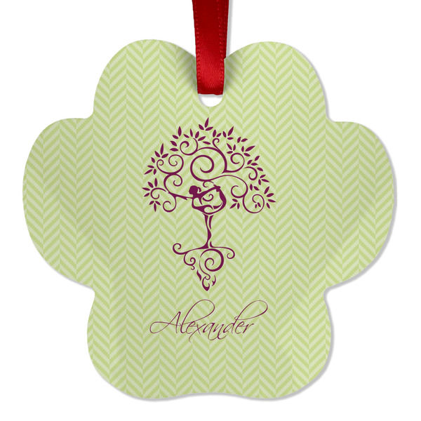 Yoga Tree Metal Paw Ornament - Front