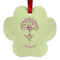 Yoga Tree Metal Paw Ornament - Double Sided w/ Name or Text