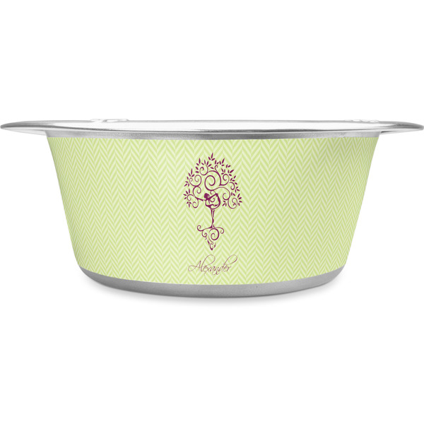 Custom Yoga Tree Stainless Steel Dog Bowl - Small (Personalized)