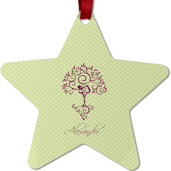Yoga Tree Metal Star Ornament - Double Sided w/ Name or Text