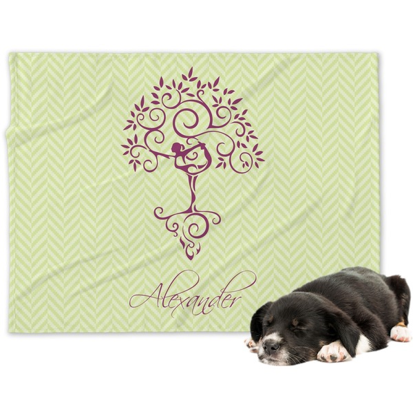 Custom Yoga Tree Dog Blanket (Personalized)