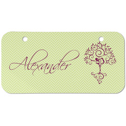 Yoga Tree Mini/Bicycle License Plate (2 Holes) (Personalized)