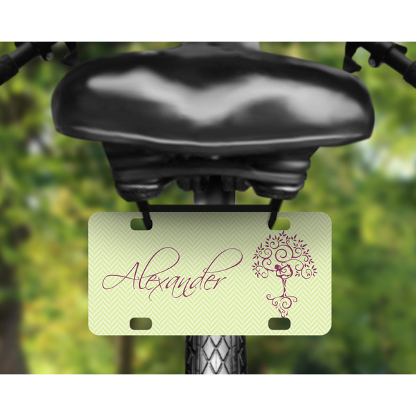 Yoga Tree Mini License Plate on Bicycle