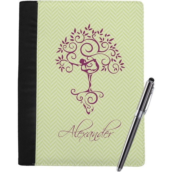 Custom Yoga Tree Notebook Padfolio - Large w/ Name or Text