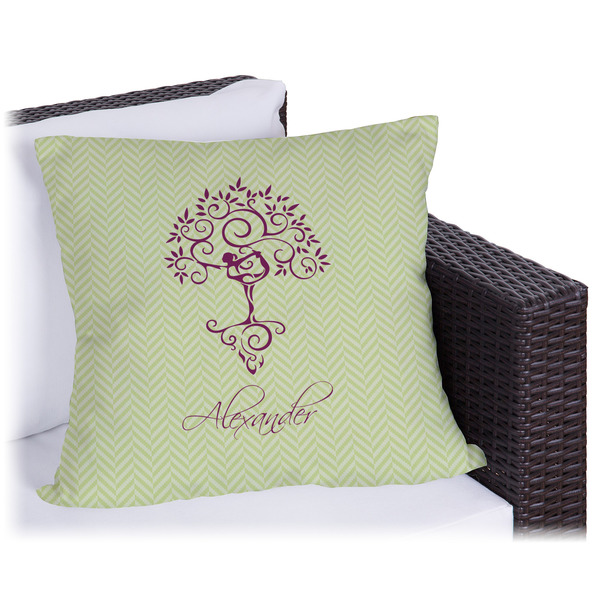 Custom Yoga Tree Outdoor Pillow (Personalized)