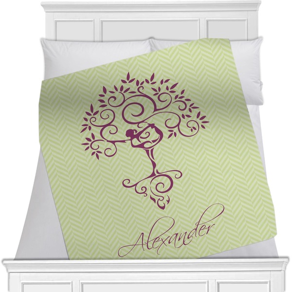 Custom Yoga Tree Minky Blanket - Toddler / Throw - 60"x50" - Double Sided (Personalized)