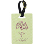 Yoga Tree Plastic Luggage Tag - Rectangular w/ Name or Text