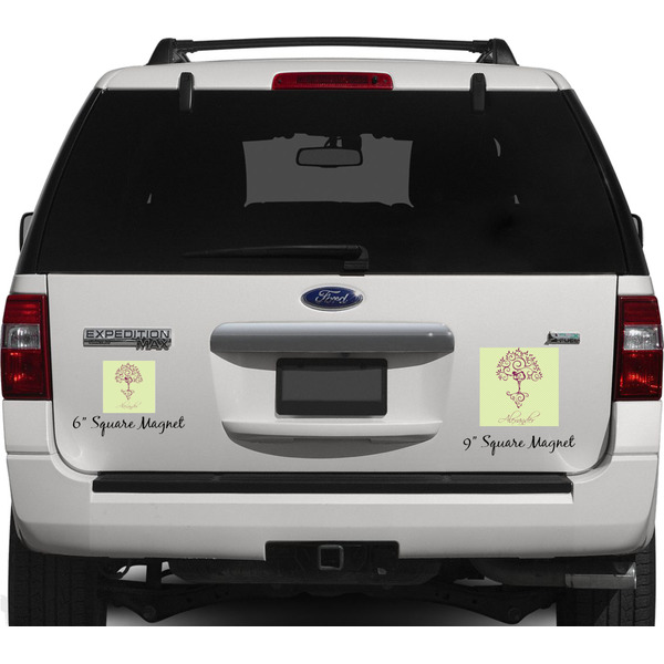 Yoga Tree Personalized Square Car Magnets on Ford Explorer