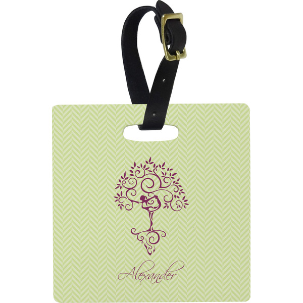 Yoga Tree Personalized Square Luggage Tag