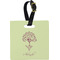 Yoga Tree Plastic Luggage Tag - Square w/ Name or Text