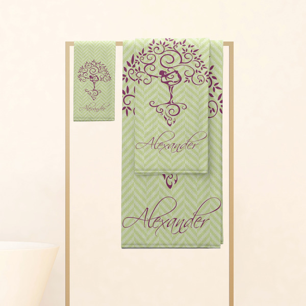 Yoga Tree Personalized Towel Set