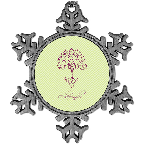 Custom Yoga Tree Vintage Snowflake Ornament (Personalized)