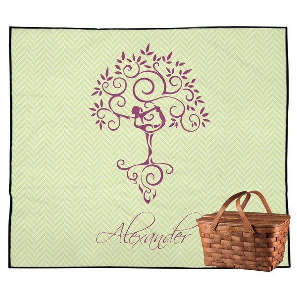 Custom Yoga Tree Outdoor Picnic Blanket (Personalized)