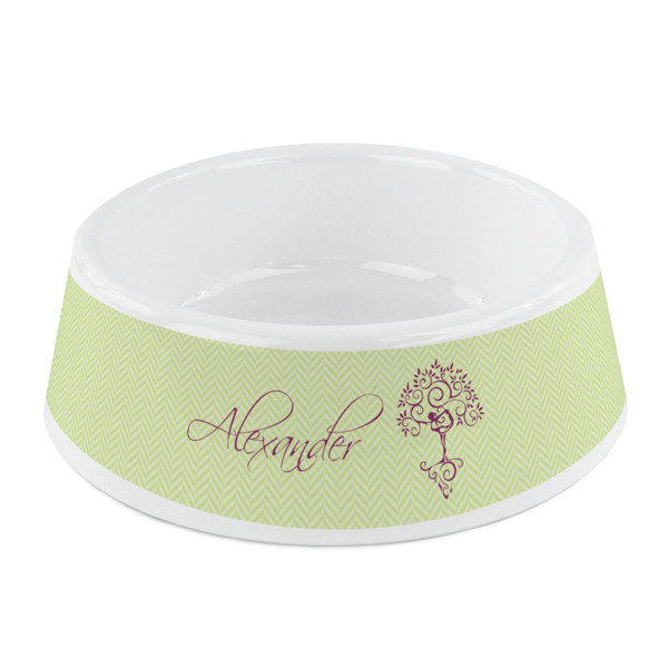 Custom Yoga Tree Plastic Dog Bowl - Small (Personalized)