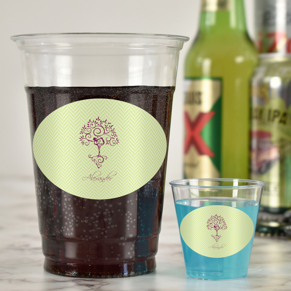 Yoga Tree Plastic Shot Glasses - In Context