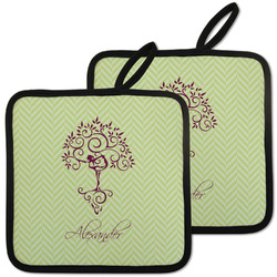 Yoga Tree Pot Holders - Set of 2 w/ Name or Text