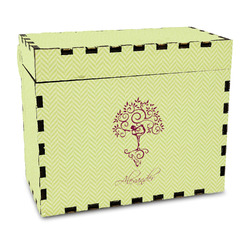 Yoga Tree Wood Recipe Box - Full Color Print (Personalized)