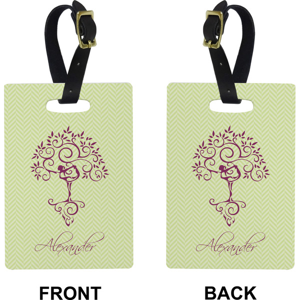 Yoga Tree Rectangle Luggage Tag (Front + Back)