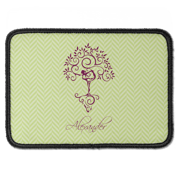 Custom Yoga Tree Iron On Rectangle Patch w/ Name or Text