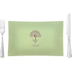 Yoga Tree Rectangular Glass Lunch / Dinner Plate - Single or Set (Personalized)