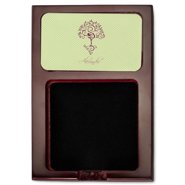 Yoga Tree Red Mahogany Sticky Note Holder - Flat