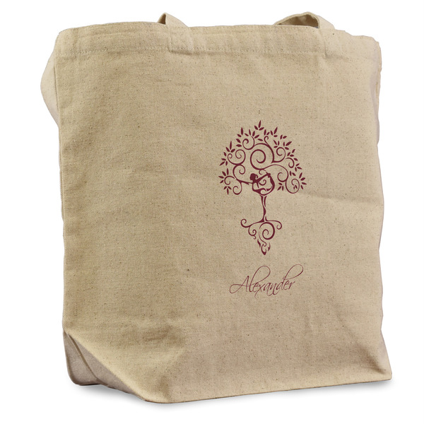 Custom Yoga Tree Reusable Cotton Grocery Bag (Personalized)