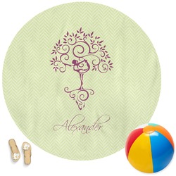 Yoga Tree Round Beach Towel (Personalized)