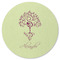 Yoga Tree Round Rubber Backed Coaster (Personalized)