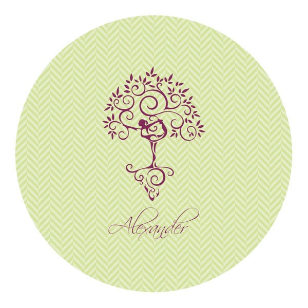 Custom Yoga Tree Round Decal - Small (Personalized)