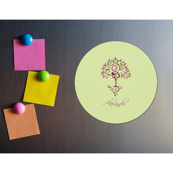 Yoga Tree Round Fridge Magnet - LIFESTYLE