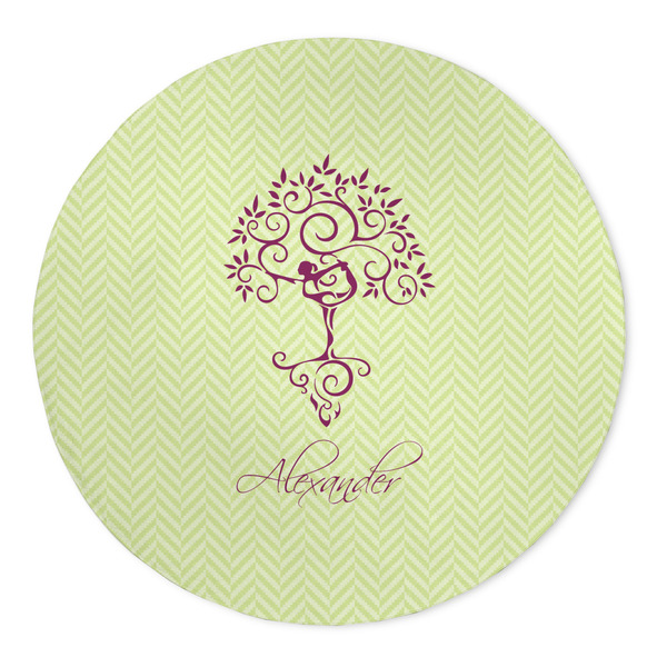 Custom Yoga Tree 5' Round Indoor Area Rug (Personalized)