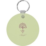 Yoga Tree Round Plastic Keychain (Personalized)