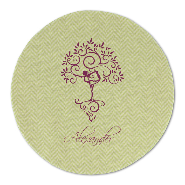 Yoga Tree Round Linen Placemats - FRONT (Double Sided)