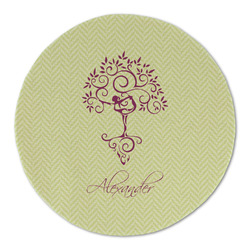 Yoga Tree Round Linen Placemat (Personalized)