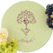 Yoga Tree Round Linen Placemats - Front (w flowers)