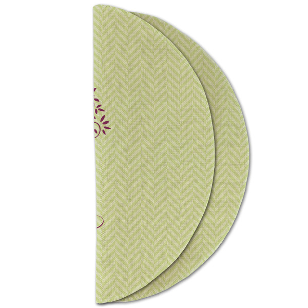 Yoga Tree Round Linen Placemats - HALF FOLDED (double sided)