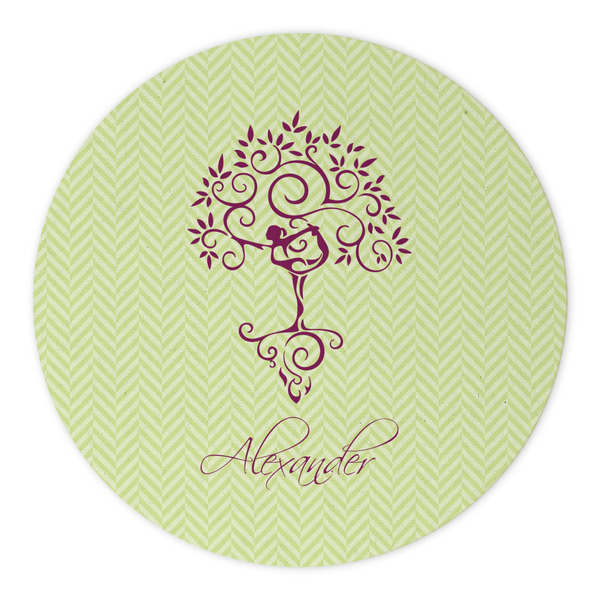 Yoga Tree Round Paper Coaster - Approval