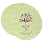 Yoga Tree Round Paper Coasters w/ Name or Text
