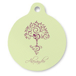 Yoga Tree Round Pet ID Tag - Large (Personalized)