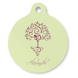 Yoga Tree Round Pet ID Tag - Large (Personalized)
